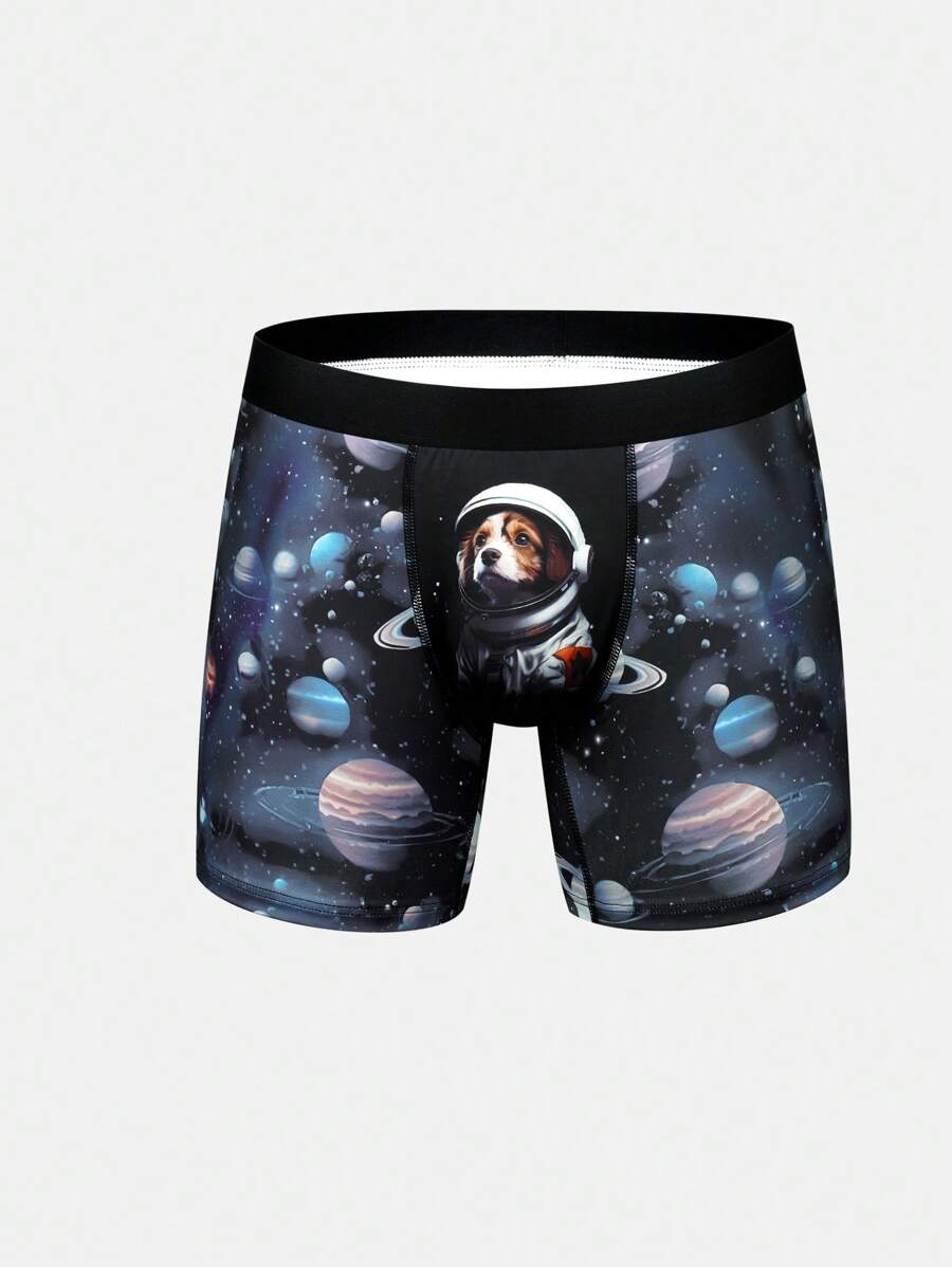 Men's Cosmic Pattern Printed Boxer Briefs - Multicolor - View 1