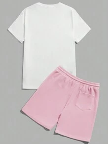 Manfinity VCAY Conjunto informal de dos piezas de punto estampado para hombres