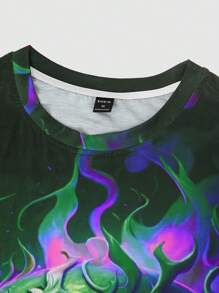 Manfinity Homme Nam Kích thước lớn In Đầu lâu Ngắn tay Áo thun - màu xanh lá - Xem 8