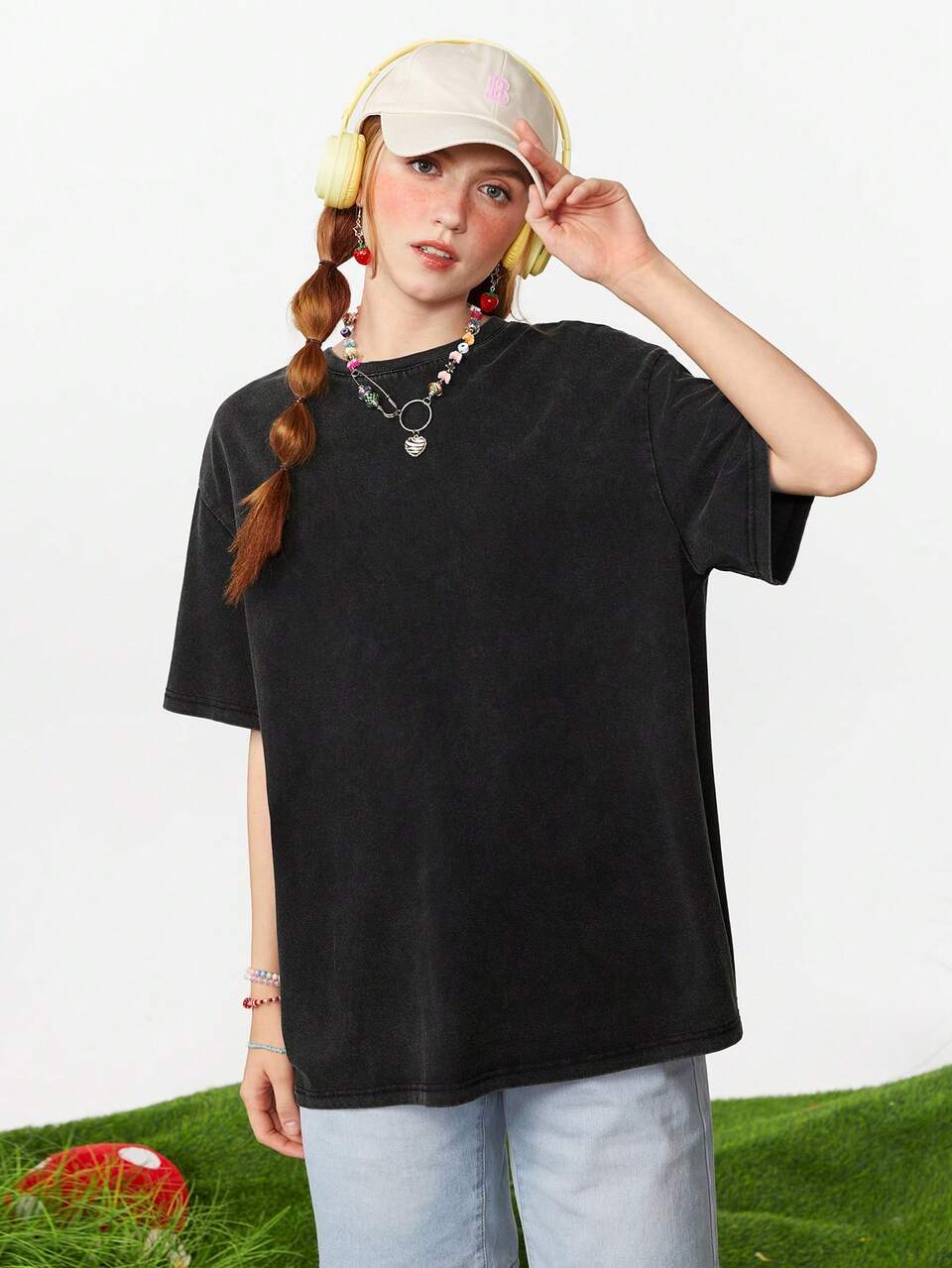 Women's Loose Distressed Printed Summer T-Shirt