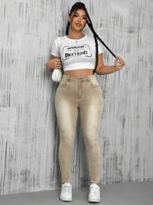 SHEIN ICON Women's Plus Size Skinny Jeans