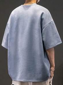 Men's Suede T-Shirt - Baby Blue - View 3