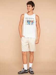 FRIENDS X SHEIN 男士人物字母圖形背心