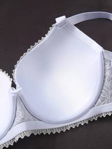 حمالة صدر عقدة الفراشة أمامية حلقة معدني مقاس كبير - أبيض - مشاهدة 3