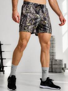 Manfinity Sport Corelite Heren All-Over Printed Drawstring Sports Shorts Camo Shortsglowmode Shortmen Boxersboxers voor herenheren zwembroeken