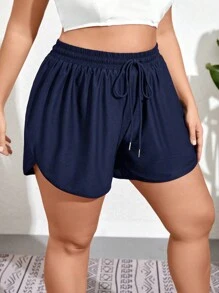 Swim SPRTY Plus Size Women's Summer Beach Drawstring Elastic Waist Swim Short