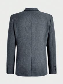 AKNOTIC Business Casual Veste de costume d"affaires en lin tissé pour hommes à bouton unique (Gilet intérieur non inclus)