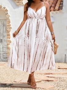 Breezaya Robe À Col Halter Et Taille Plus Imprimé Tie-dye