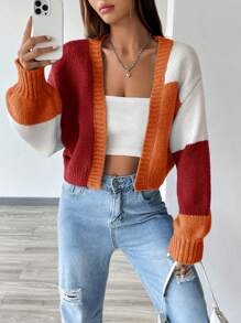 Flirla Women's Loose Color-Block Cardigan Fall Winter Cloth For Women - Multicolor - View 4