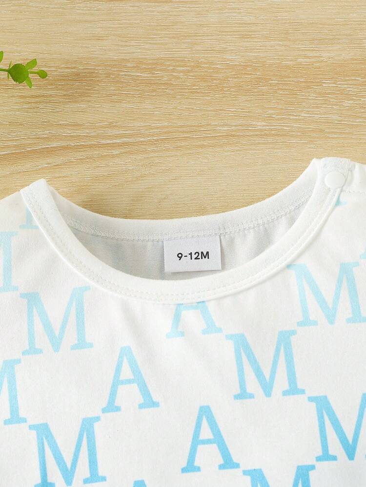 Infant Boys' Casual Short Sleeve Shirt With Letter Print