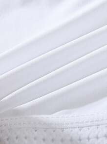 Women's Casual White Boyshorts With Contrast Lace Detail Medium Stretch Fabric Underwear - White - View 5