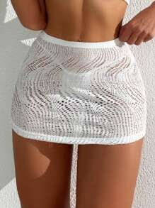 女式空心針織頸掛式遮陽衣