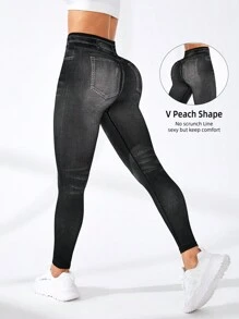 Easithlete Pantaloni de sport imprimați cu blugi