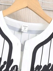 SHEIN 青少女實色背心上衣，短褲和短袖襯衫2件套裝 - 黑色 - 查看 4