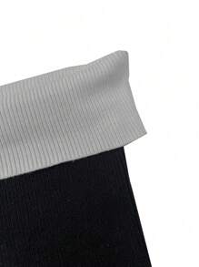 SHEIN Unity Women's Colorblock Slim Fit Knit Off Shoulder Top, Sexy And Versatile, Suitable For Summer - Grey - View 5