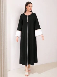 Al Najma Contrast Color Bell Sleeve Dress