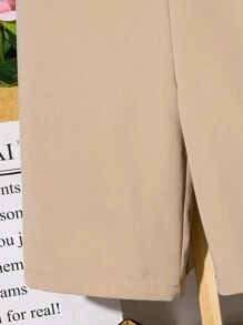SHEIN 2 Stücke/Set Hemd im College-Stil mit elegantem Karomuster und abnehmbarer Hosenträger-Shorts für Tween Jungen