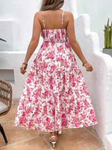 SHEIN VCAY Plus Size Women's Extra Long Halter Dress For Summer Vacation - Multicolor - View 4