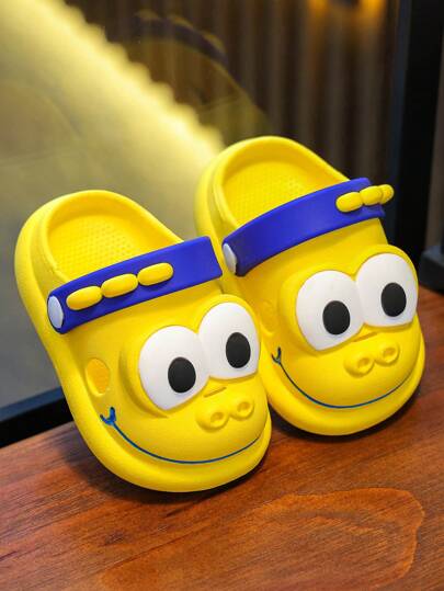 1 Pair Boys' Cute Dinosaur Anti-Slip Hollow-Out Breathable Sandals And Slippers For Toddlers And Infants, Suitable For Summer And Outdoor Activities
