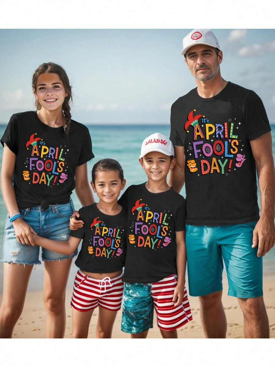 Manfinity Homme 男士黑色針織夏季圓領短袖t卹,印有口號印花 - 黑色 - 查看 1