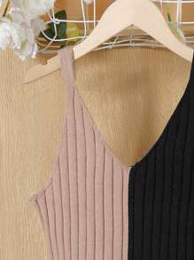 Vestido-suéter de bloques de color para adolescente para vacaciones