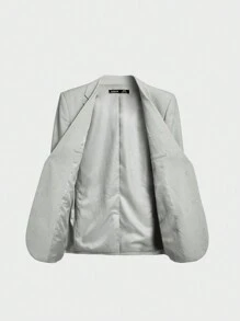 AKNOTIC Business Casual Linen Easy Care Men's Lapel Collar Long-Sleeved Woven Casual Blazer Jacket, For Fall Winter - Green - View 6