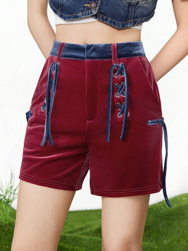 Women's Petite Cute Red Comfy Shorts