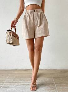 Chiquease 女士實色休閒日常短褲,多種搭配選擇