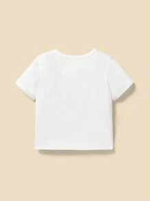 SHEIN Leap Crew Baby Boy Casual Simple 4pcs Printed Short Sleeve Round Neck Tops Set For Summer - Multicolor - View 2