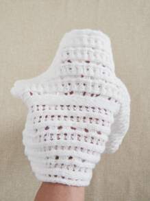 Soleia Women's Knitted Top With Ruffled Hem And Pleated Details, Hang Neck Design - White - View 6