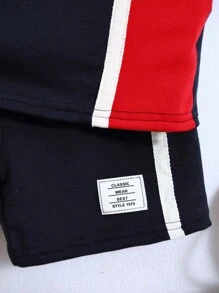 Ensemble Polo À Manches Courtes Et Short À Détails Contrastés Pour Jeune Garçon