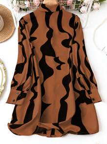 EMERY ROSE Women's Colorblock Turn-Down Collar Button-Up Shirt,Long Sleeve Tops Fall Cloth For Women