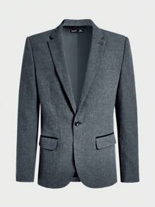 AKNOTIC Business Casual Veste de costume d"affaires en lin tissé pour hommes à bouton unique (Gilet intérieur non inclus)