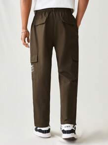 Manfinity VCAY Lässige Herren Gewebte Lange Hose Mit Slogan-druck