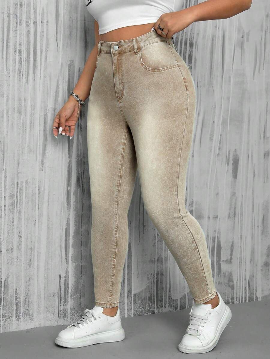 SHEIN ICON Women's Plus Size Skinny Jeans