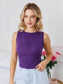 女性針織上衣 - 紫色 - 查看 5