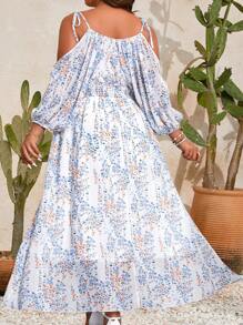 Breezaya Off-Shoulder Floral Print Cami Sundress Maxi Women Outfit