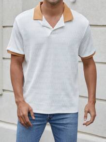 Manfinity Homme Men's Color Block Short-Sleeved Polo Shirt