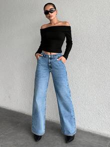 EURMUSE Của phụ nữ Quần legging thẳng - Màu xanh nhạt - Xem 3