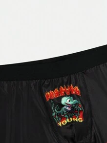 Men Cartoon & Flame Digital Printed Comfortable Trunk