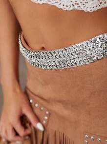 SHEIN VCAY 重型时尚金属盘组合皮带