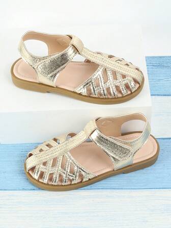 Sandaler med stängd tå För Små Flickor , Guld Sommar Skor För Barn , Tjejer Guld Sandaler