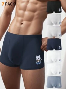 Men's Simple Boxer Shorts With Animal Print (7pcs/Set) - Multicolor - View 7