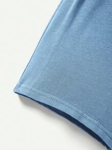 Cozy Pixies 嬰兒男寶寶卡通熊紋短袖圓領上衣和短褲四件套裝配對套裝 - 藍色 - 查看 5