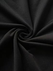 INAWLY Solid Color Mock Neck Slim Fit Sleeveless Bodysuit - Black - View 4