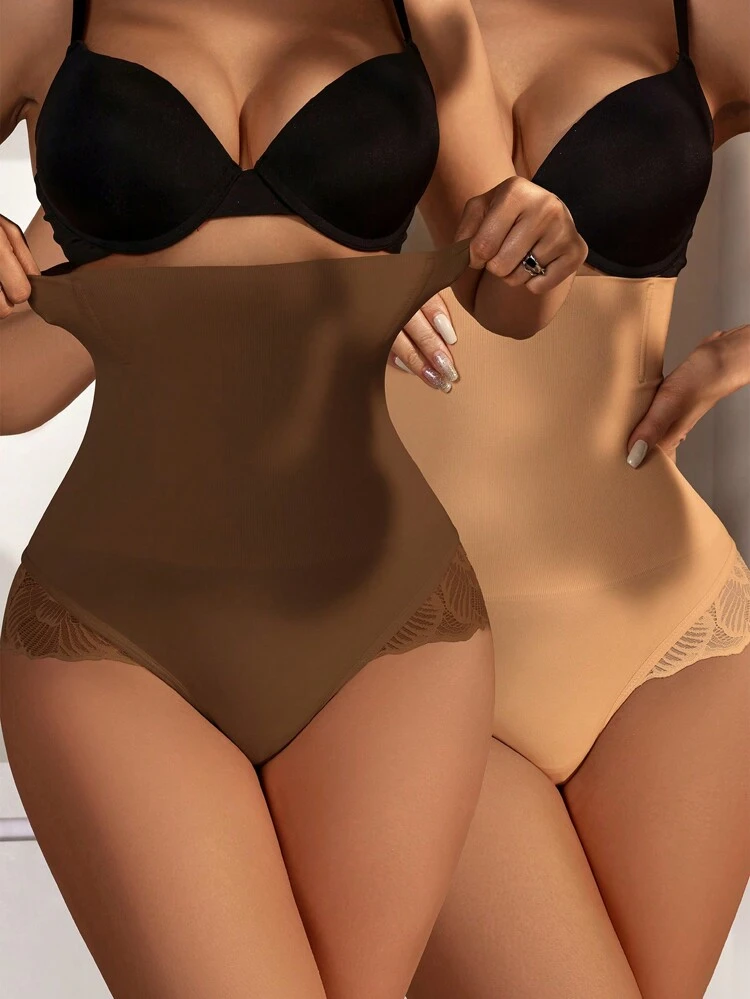 Women'S Solid Color Shapewear Bottoms ,2 Pcs