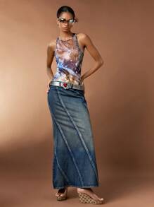 Forever 21 Sexy Printed Sleeveless Bodysuit - Brown - View 4