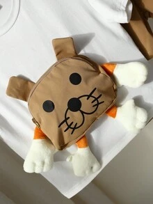 Boys' Comfortable And Cute Cartoon Pattern Short Sleeve T-shirt With 3d Foot Shape Pocket, Woven Shorts Set - Multicolor - View 5