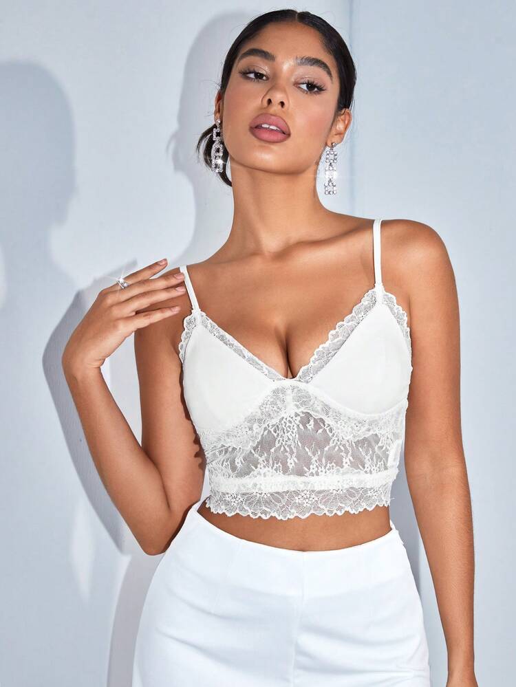 Knitted Contrast Lace Camisole, Cute Summer Tops, Music Festival Outfits