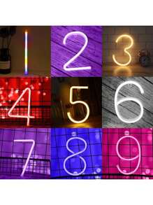 1入藍色26個字母霓虹燈led字母心形數字裝飾燈,適用於酒吧廣告標誌派對卧室夜燈